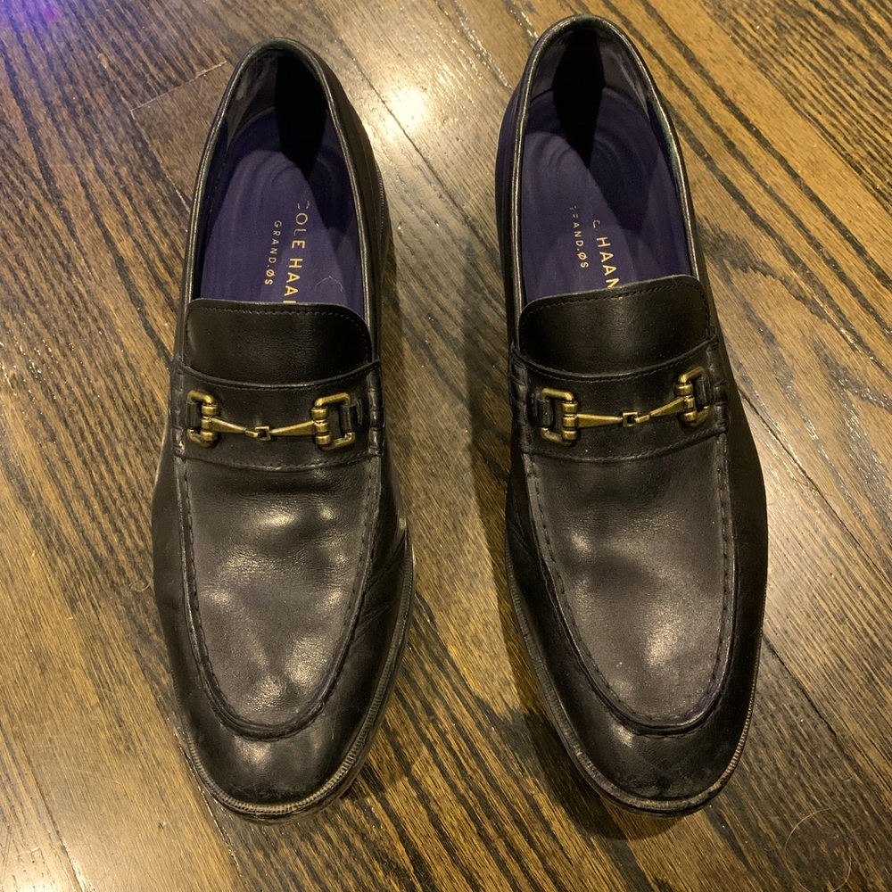 Cole Haan zero grand black leather loafers